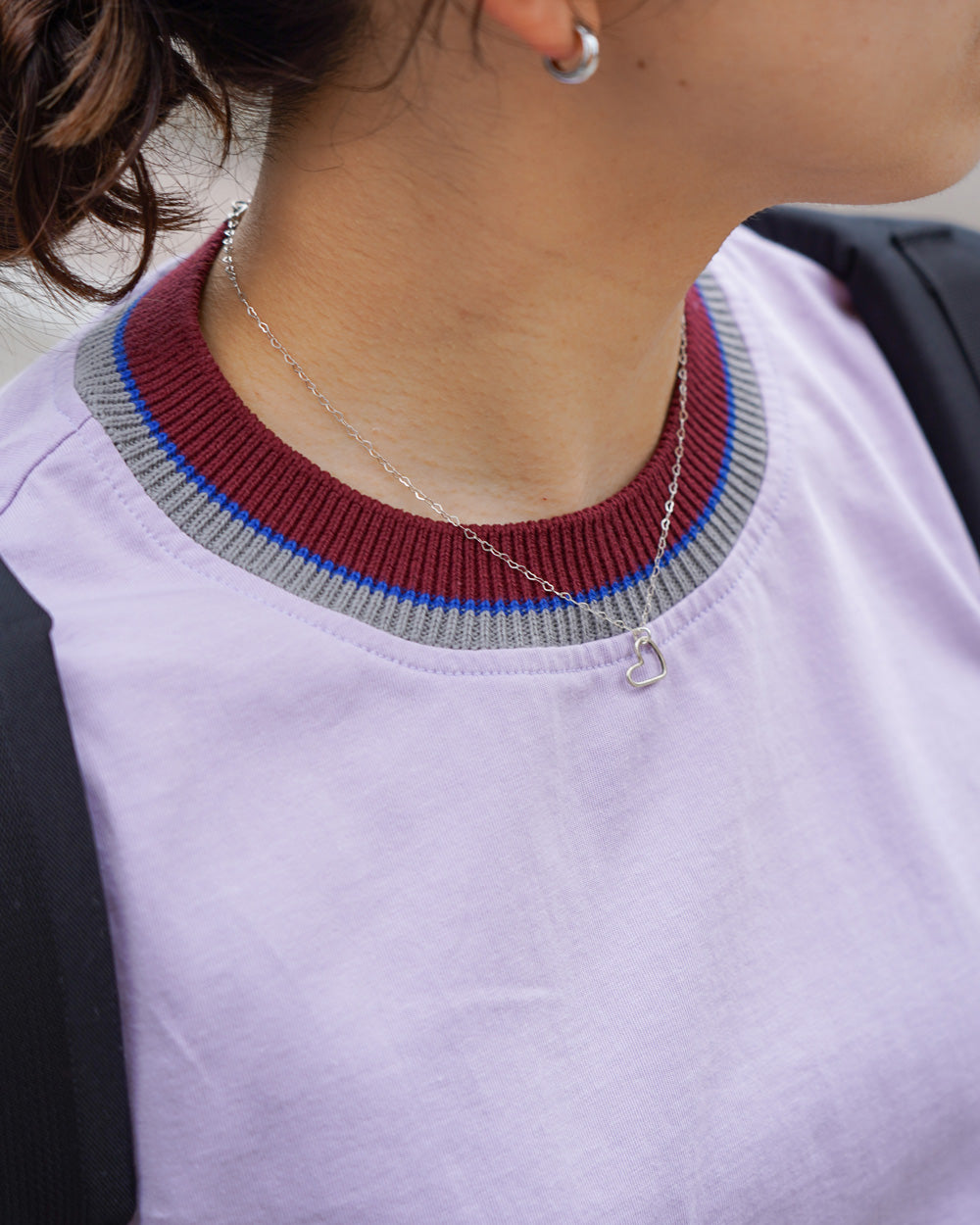 COOHEM KNIT DETAIL RINGER T-SHIRT