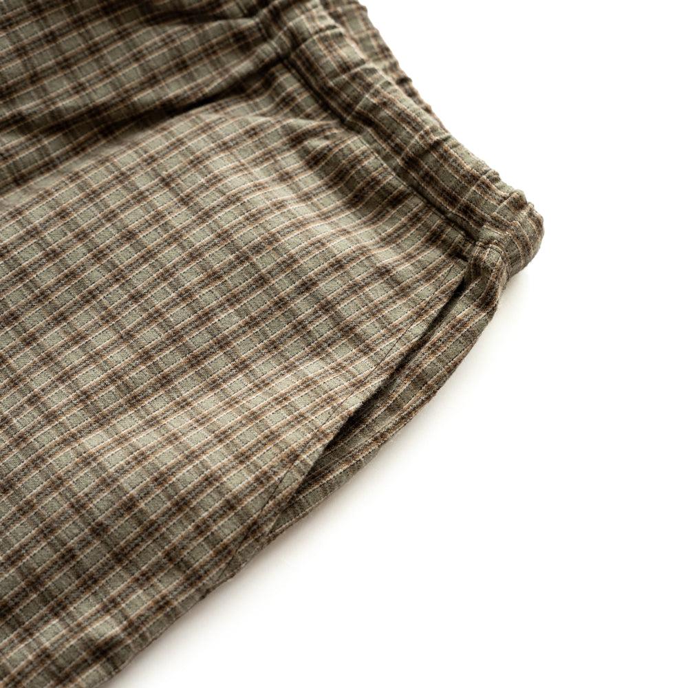 F F F   Easy pants  -Cotton flannel "Beige × Brown "