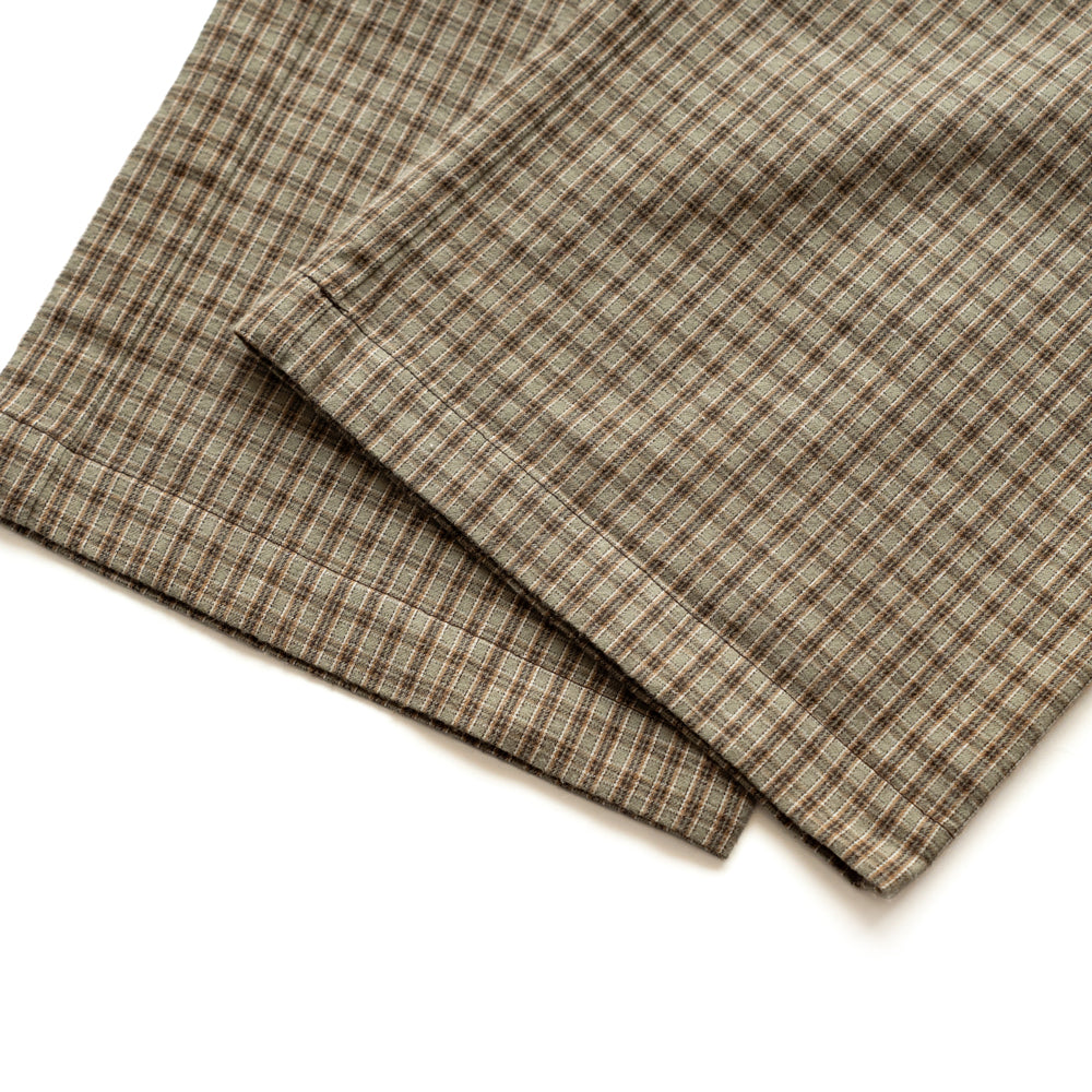 F F F   Easy pants  -Cotton flannel "Beige × Brown "