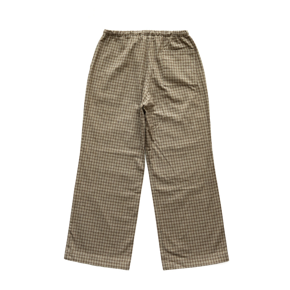 F F F   Easy pants  -Cotton flannel "Beige × Brown "