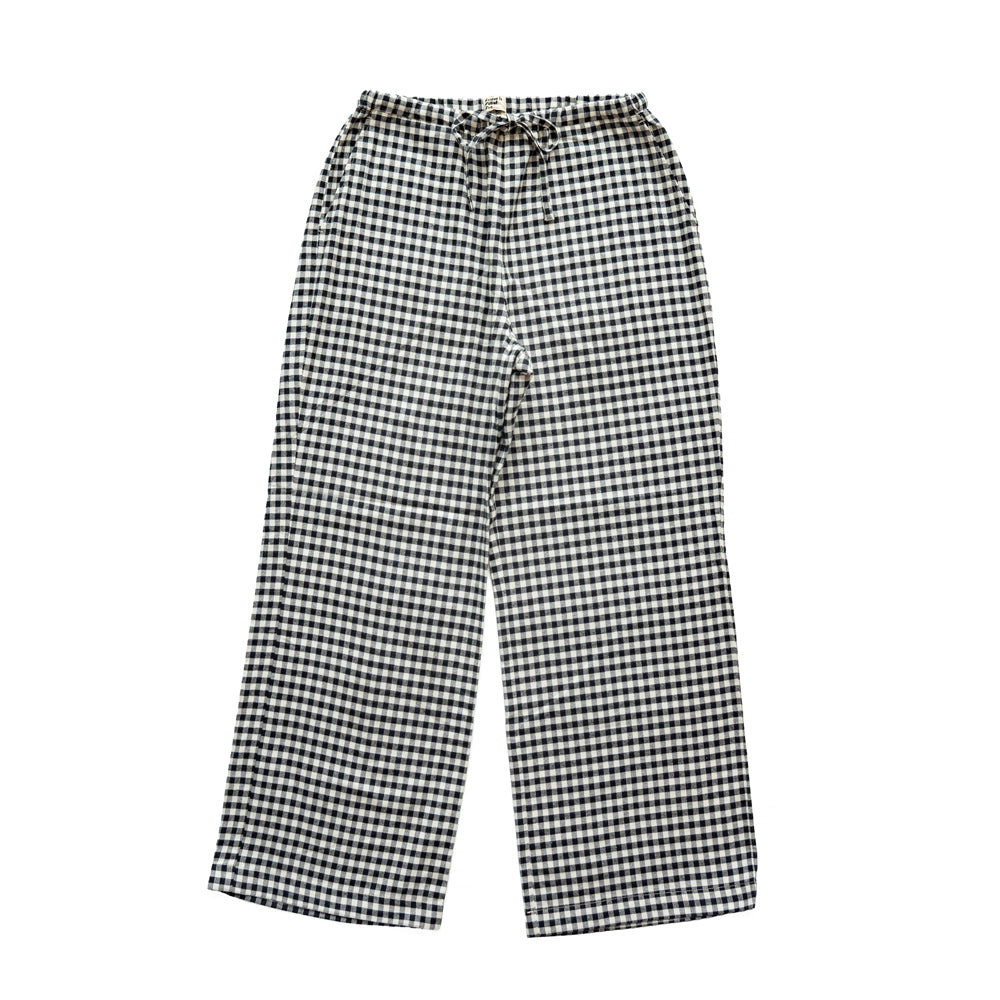 F F F   Easy pants  -Cotton flannel "Black × White"