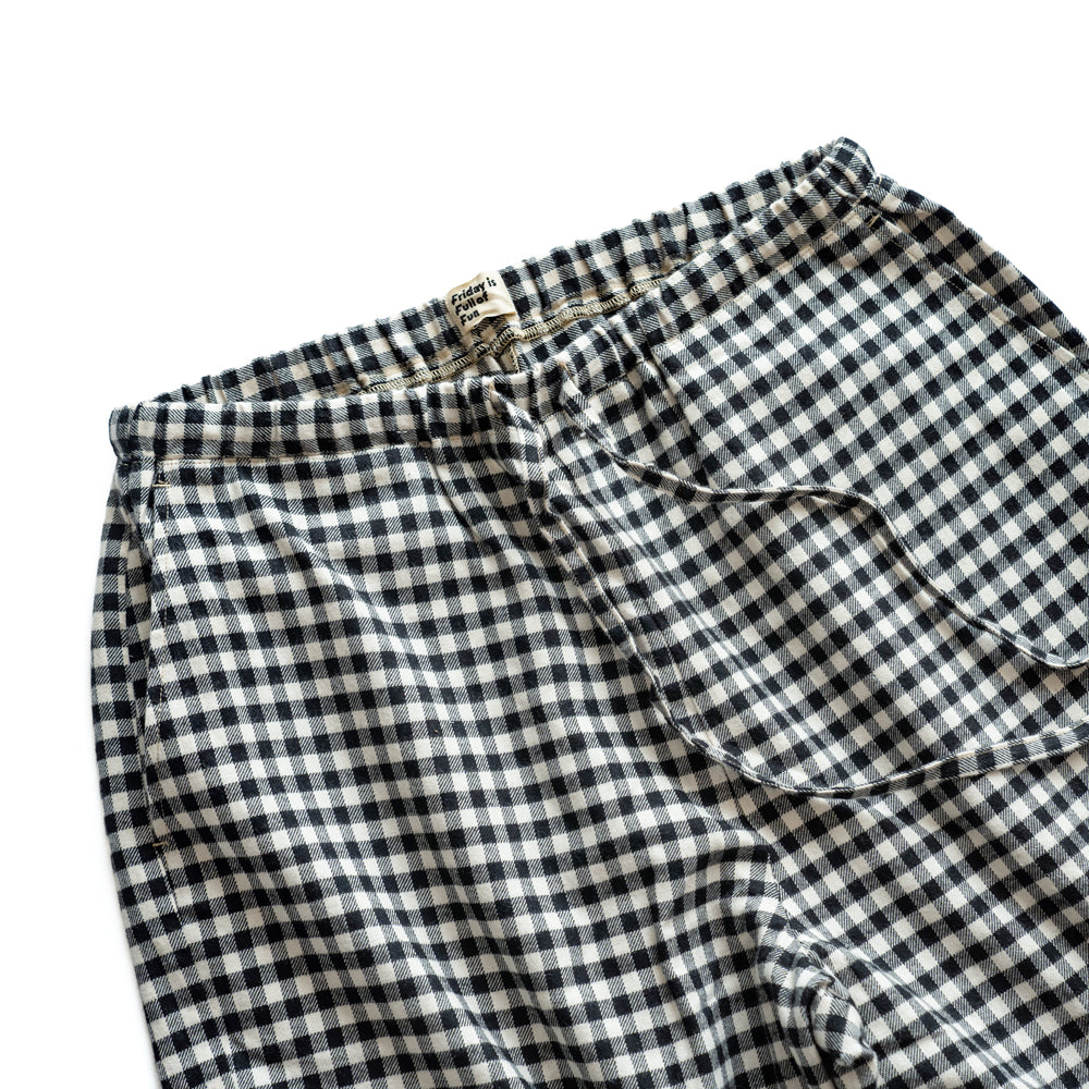 F F F   Easy pants  -Cotton flannel "Black × White"
