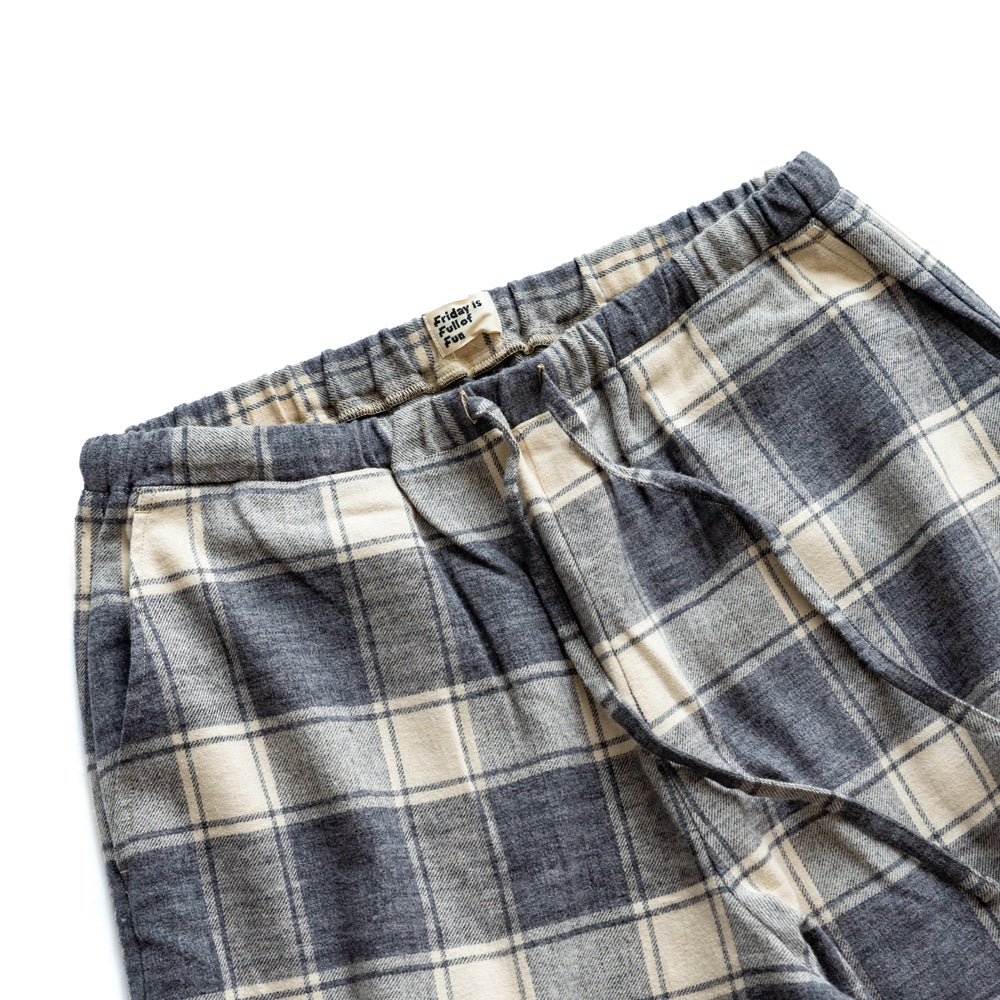 F F F   Easy pants  -Cotton flannel "Charcoal × Off "