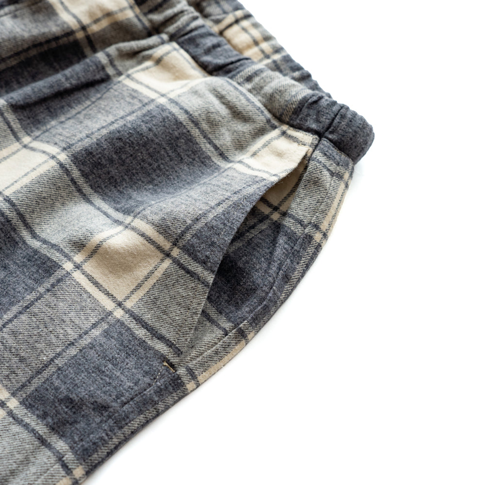 F F F   Easy pants  -Cotton flannel "Charcoal × Off "