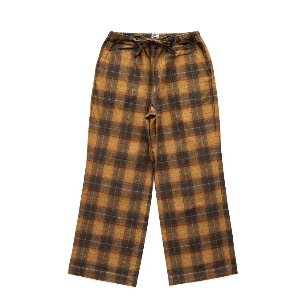 F F F   Easy pants  -Cotton flannel "Orange × Brown "
