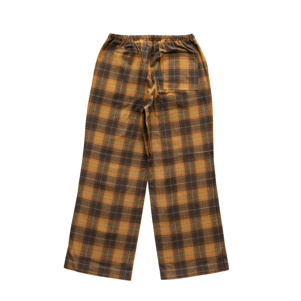 F F F   Easy pants  -Cotton flannel "Orange × Brown "