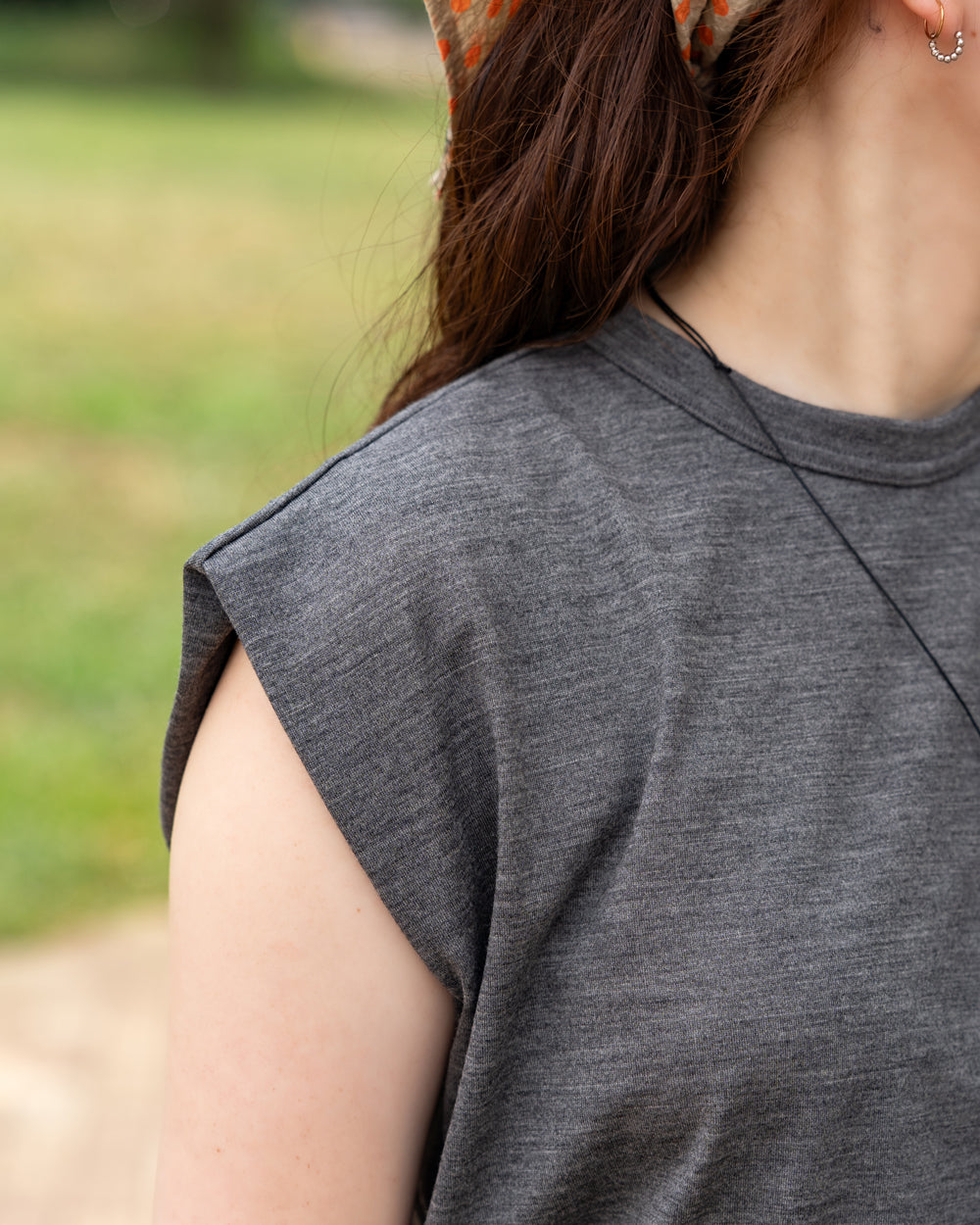 HAVERSACK × Friday  Tech wool tee -Charcoal