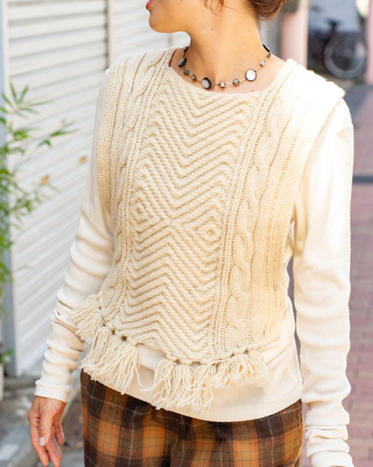 WONDER FULL LIFE × TAKt    Hand knit vest　#5