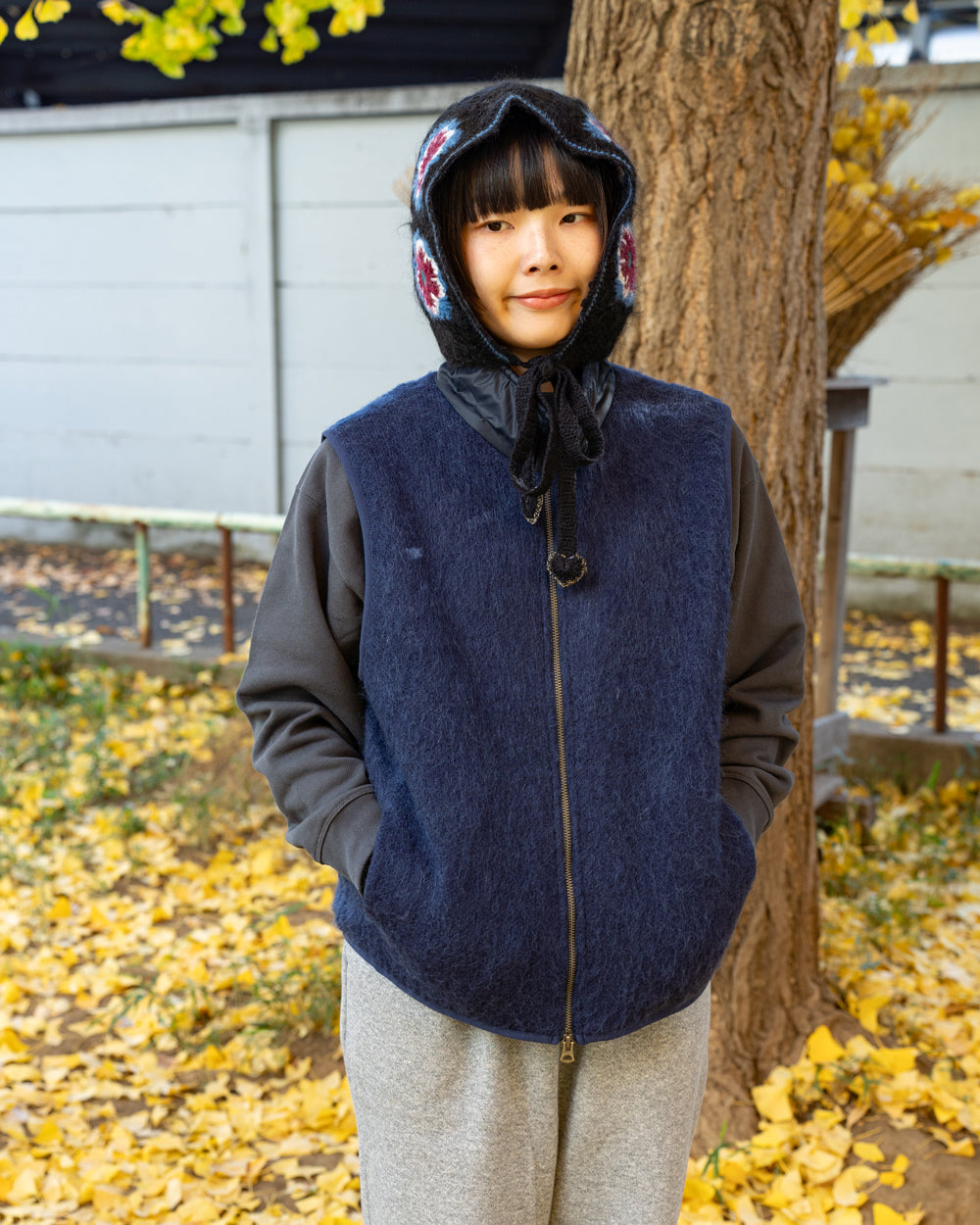 nanamica Zip-Up Mohair Vest -Unisex