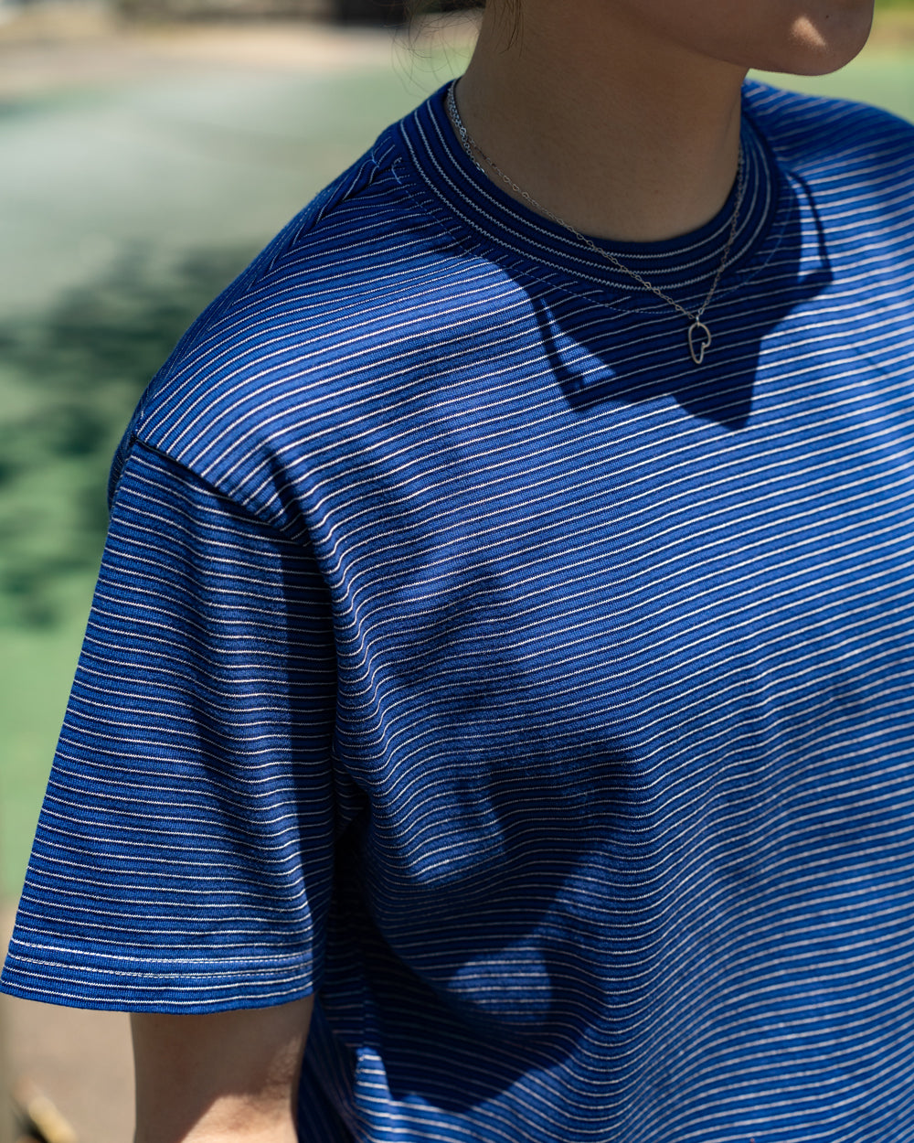 Yonetomi  GARMENT DYED BORDER T-SHIRT