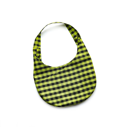 COA NYC  HOBO MINI BAG IN GINGHAM LIME BLACK