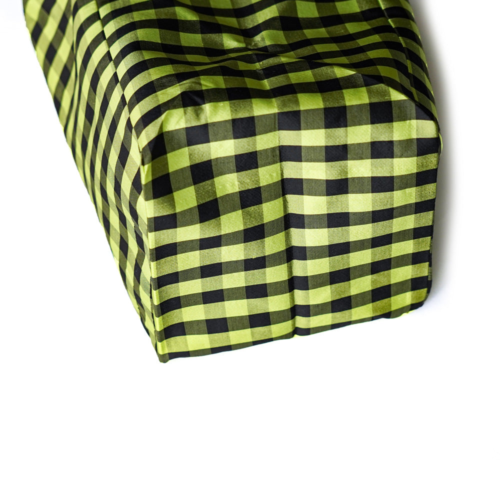 COA NYC  EVERYDAY BAG IN GINGHAM LIME BLACK