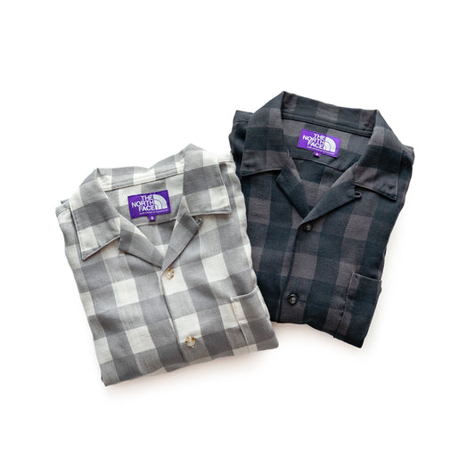 THE NORTH FACE PURPLE LABEL  Checkerboard Field Open Collar Shirt -Men's size