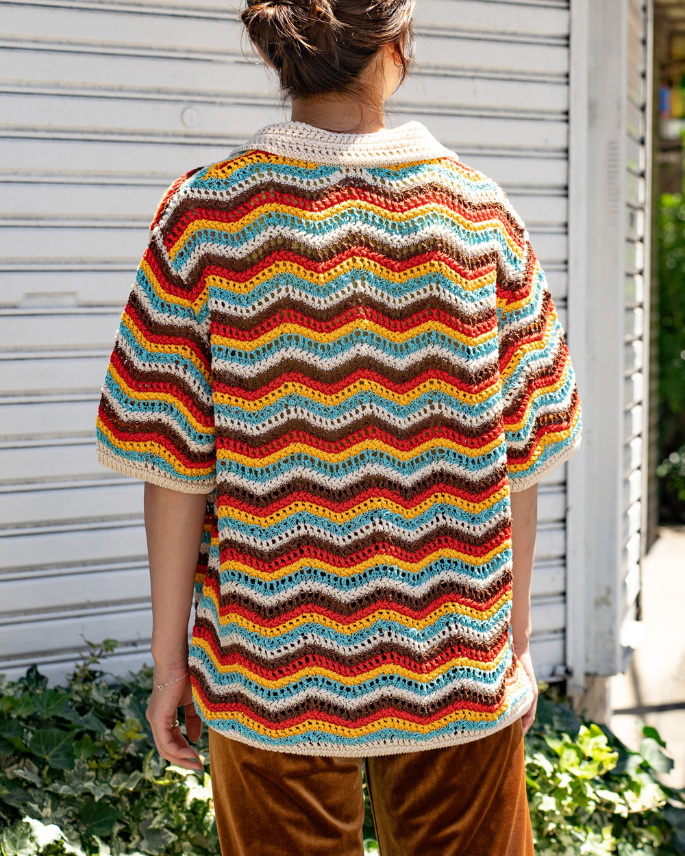 COOHEM ZIGZAG SUKASHI KNIT PULLOVER