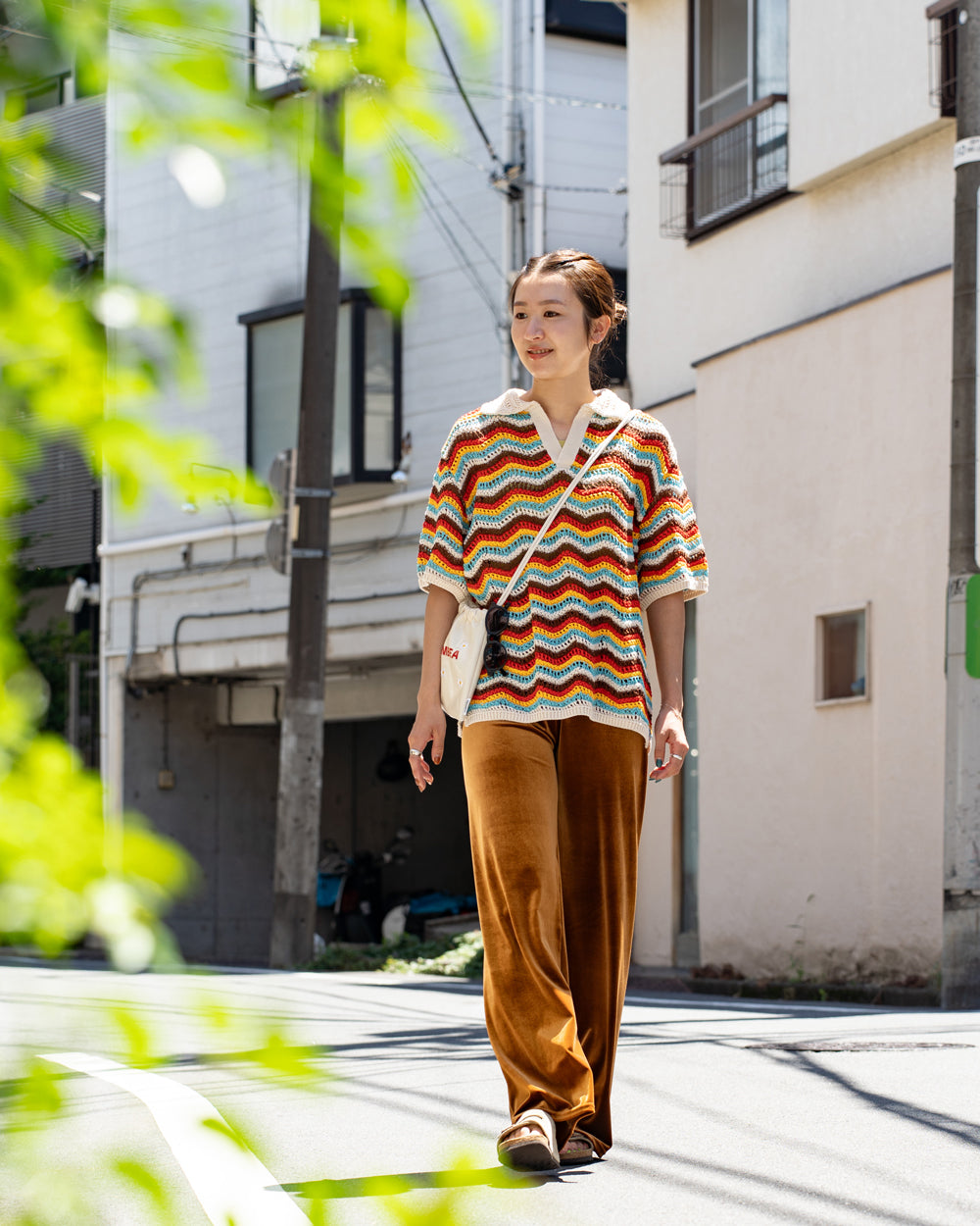 COOHEM ZIGZAG SUKASHI KNIT PULLOVER