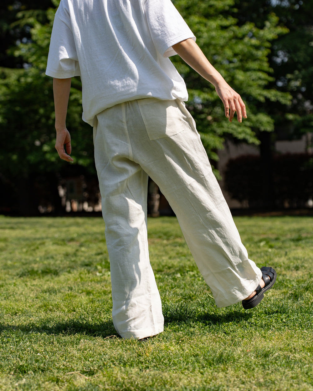F F F   Easy pants  -Linen  "Off white"