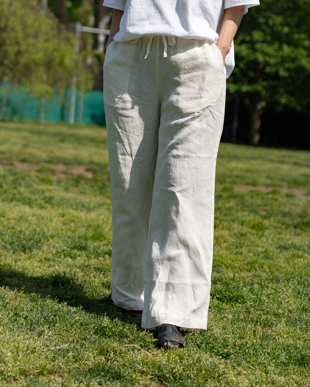 F F F   Easy pants  -Linen  "Off white"