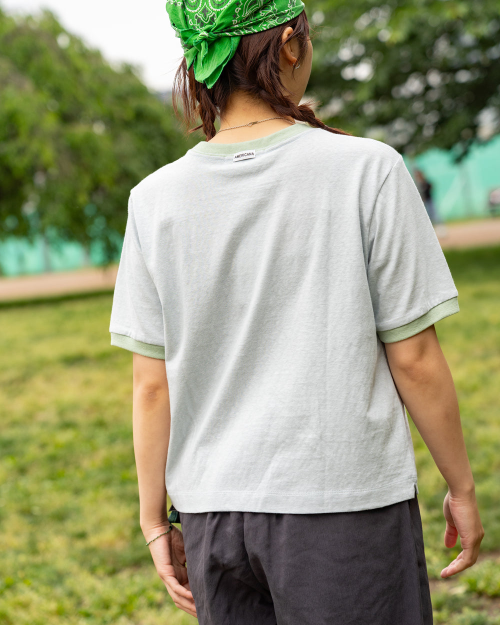 Americana Cropped ringer tee