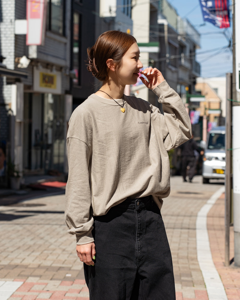 Americana  REVERSE WEAVE L/S Tee "Creative peaple"