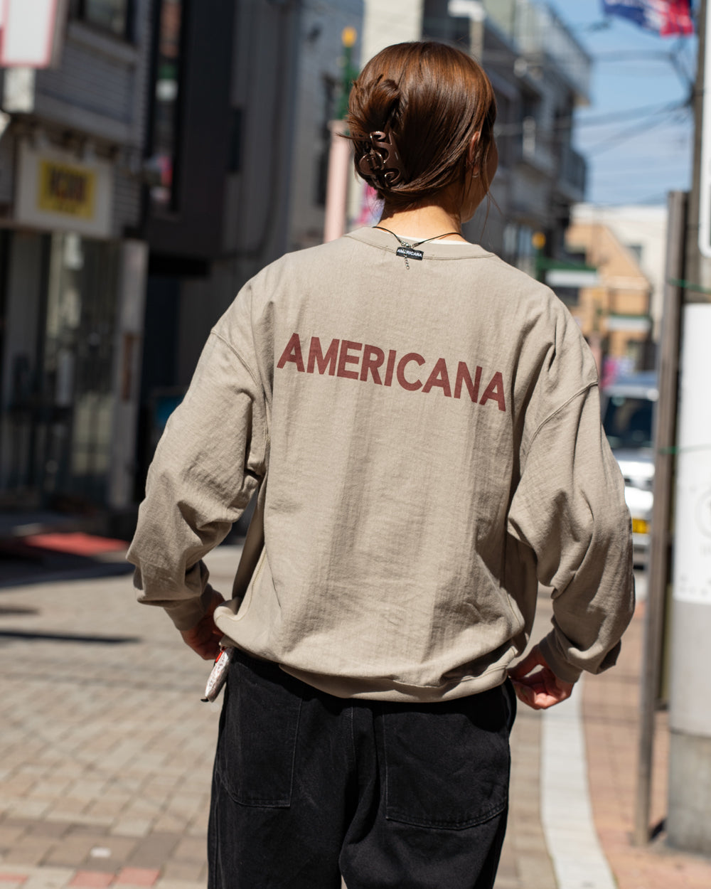 Americana  REVERSE WEAVE L/S Tee "Creative peaple"