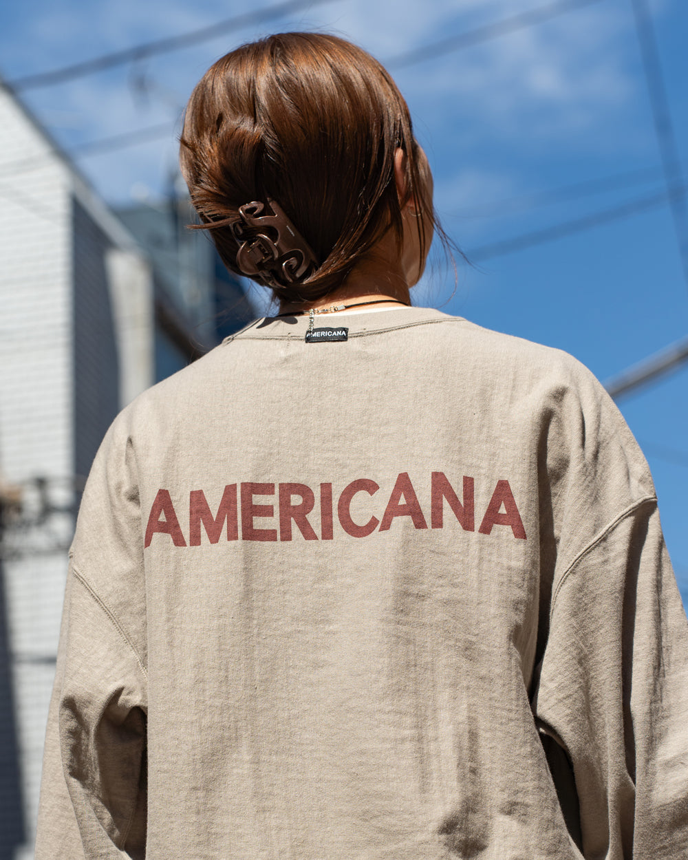 Americana  REVERSE WEAVE L/S Tee "Creative peaple"