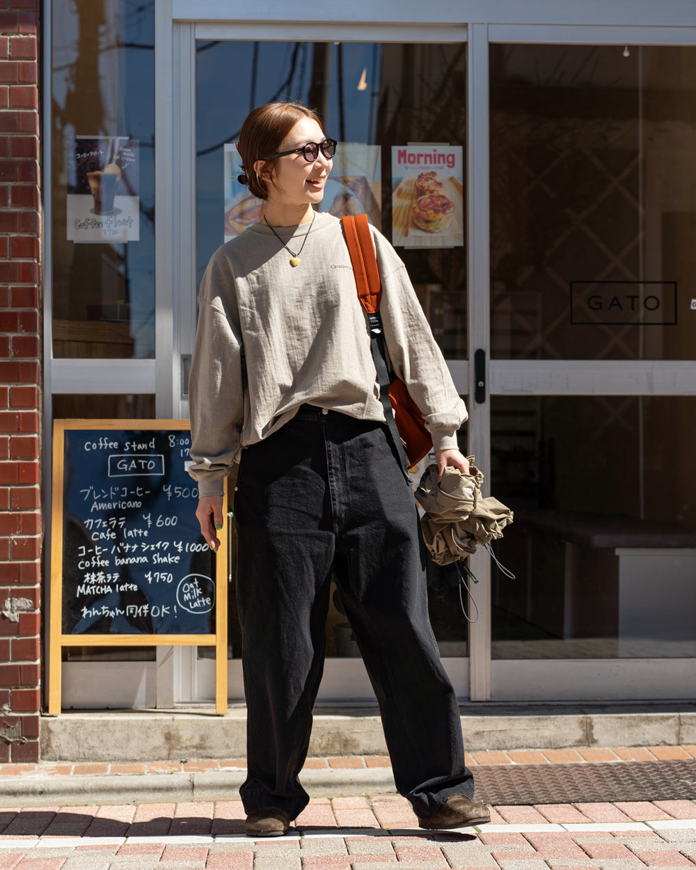 Americana  REVERSE WEAVE L/S Tee "Creative peaple"