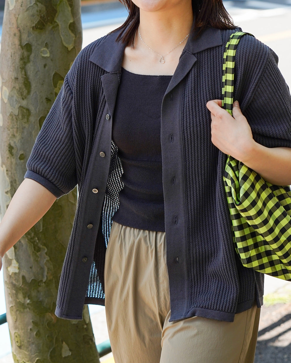 Yonetomi COTTON SUKASHI KNIT SHIRT -UNISEX