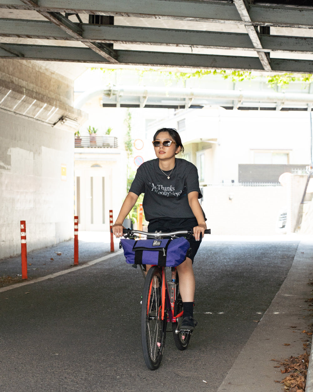 Americana × Friday   Print tee " No Thanks  I'll go by bicycle "