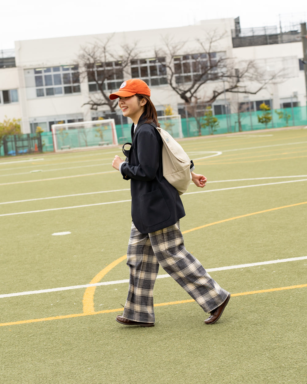 F F F   Easy pants  -Cotton flannel "Charcoal × Off "