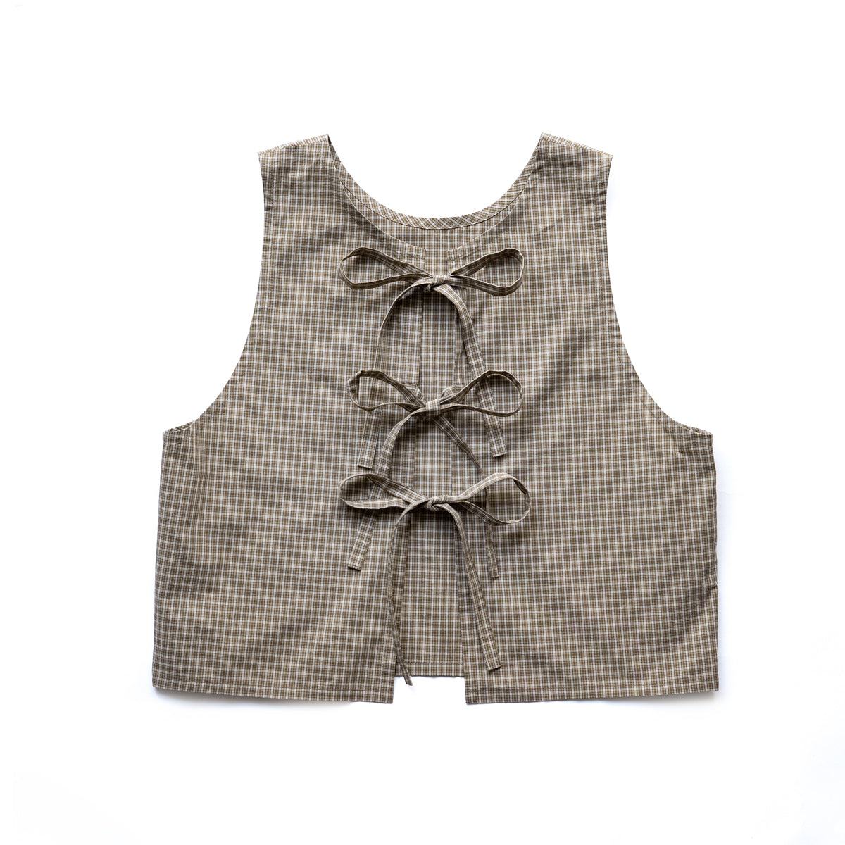 Americana × Friday  2way vest -Brown check