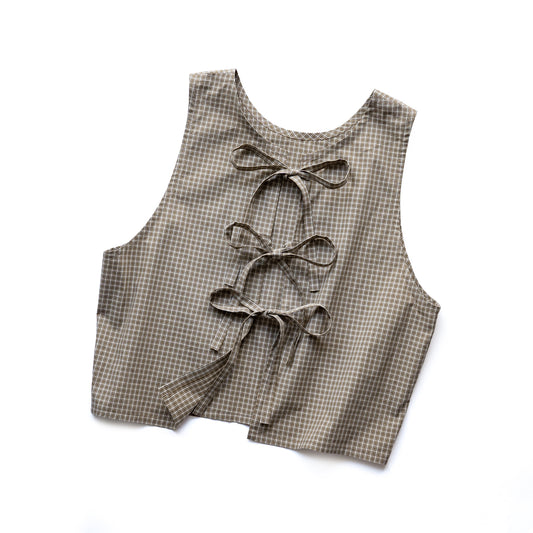 <森さま専用ページ> 2way vest -Brown check