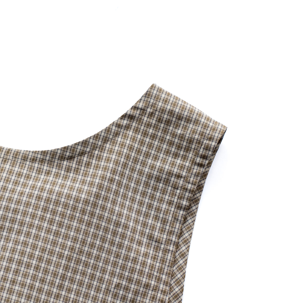 Americana × Friday  2way vest -Brown check