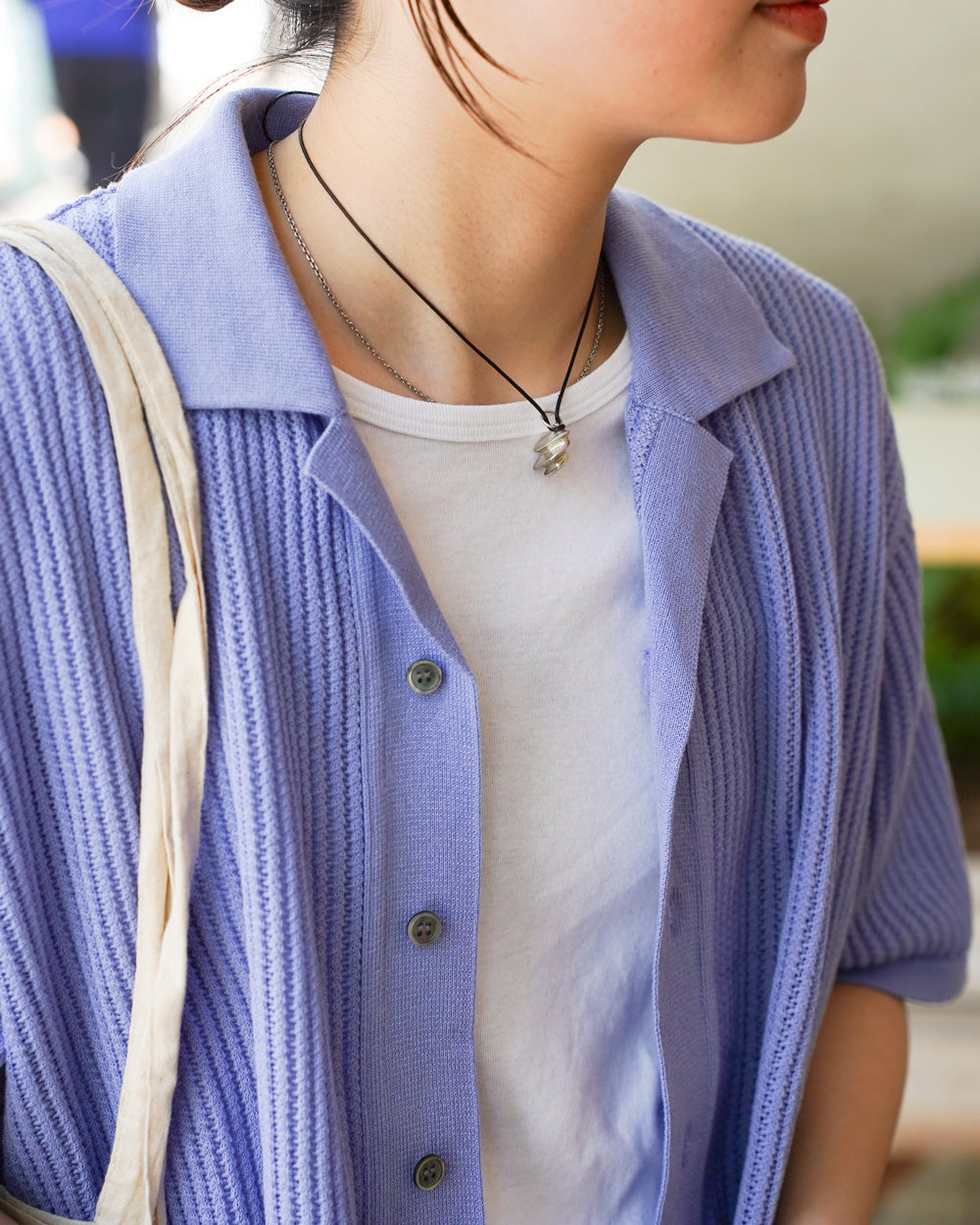 Yonetomi COTTON SUKASHI KNIT SHIRT -UNISEX