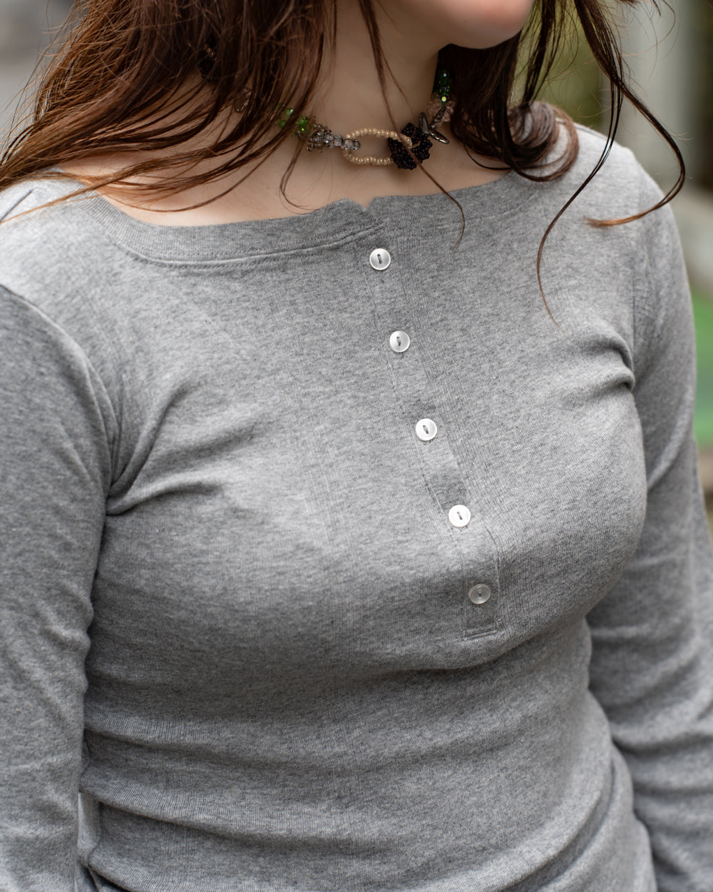 Robert P. miller  Panel-rib Henley Neck L/S -867C