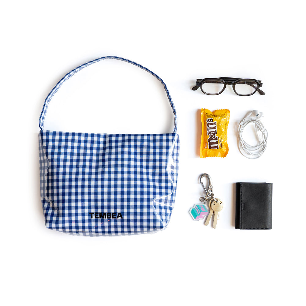 TEMBEA × Friday  SINGLE TOTE SHORT "GINGHAM NAVY"