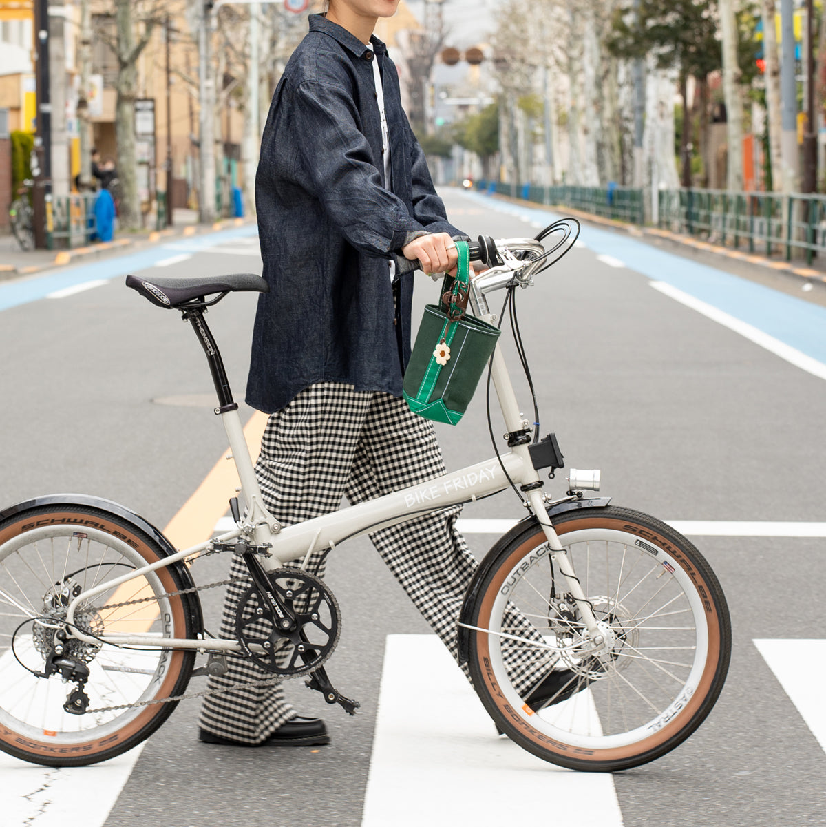TEMBEA × Friday BAGUETTE TOTE MINI MINI "FORESTGREEN×GREEN"