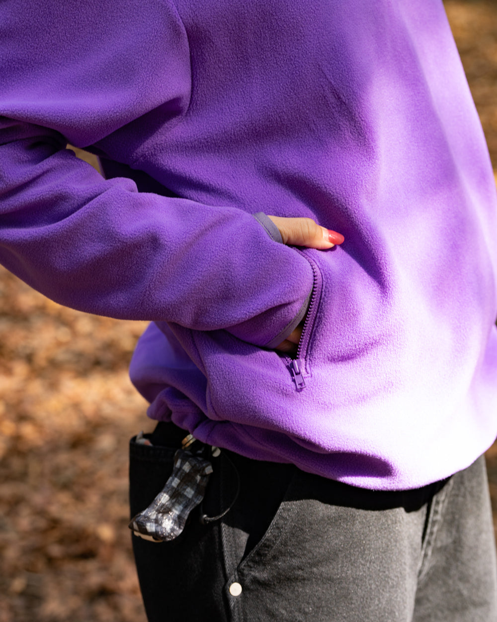 F F F   Fleece Pullover -Purple