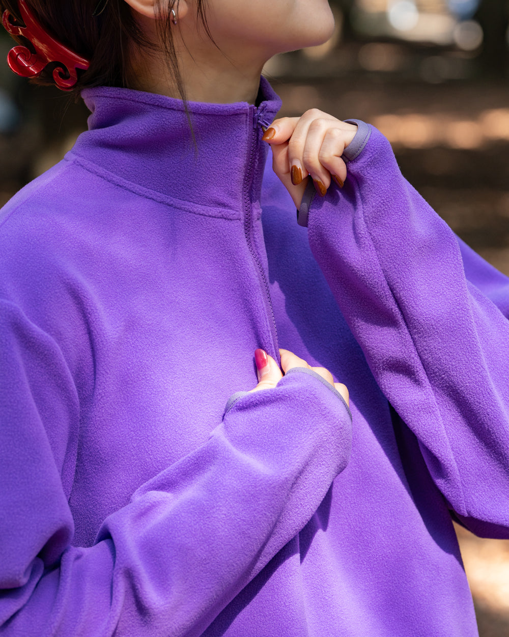 F F F   Fleece Pullover -Purple