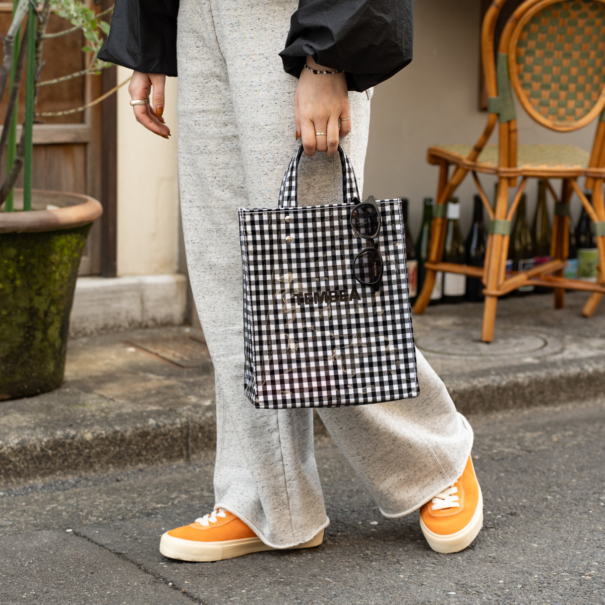 TEMBEA　PAPER TOTE SMALL -GINGHAM CHECK