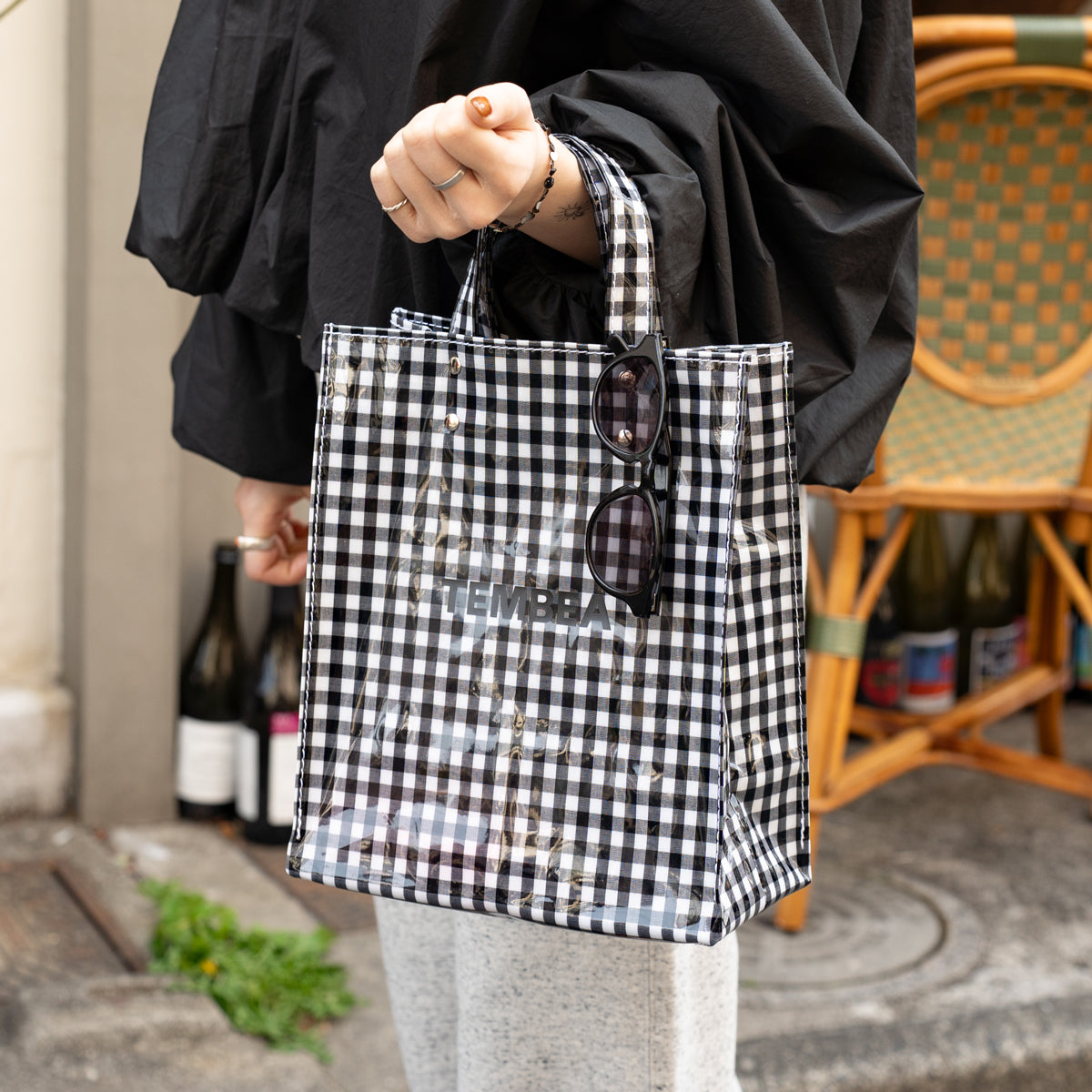 TEMBEA　PAPER TOTE SMALL -GINGHAM CHECK