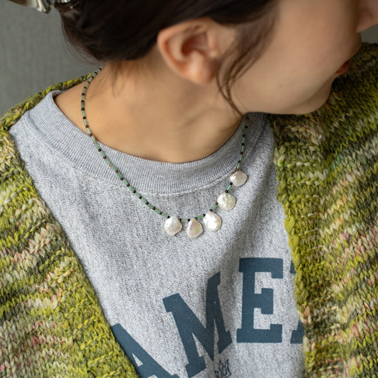 Melanie DeCourcey   Aventurine  tube with Nepal agate and Keshi pearl