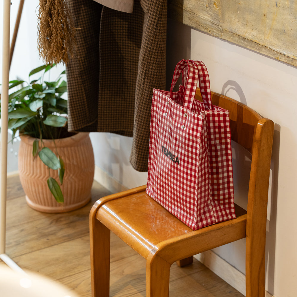 TEMBEA　PAPER TOTE SMALL -GINGHAM CHECK