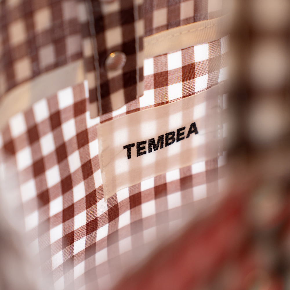 TEMBEA　PAPER TOTE SMALL -GINGHAM CHECK