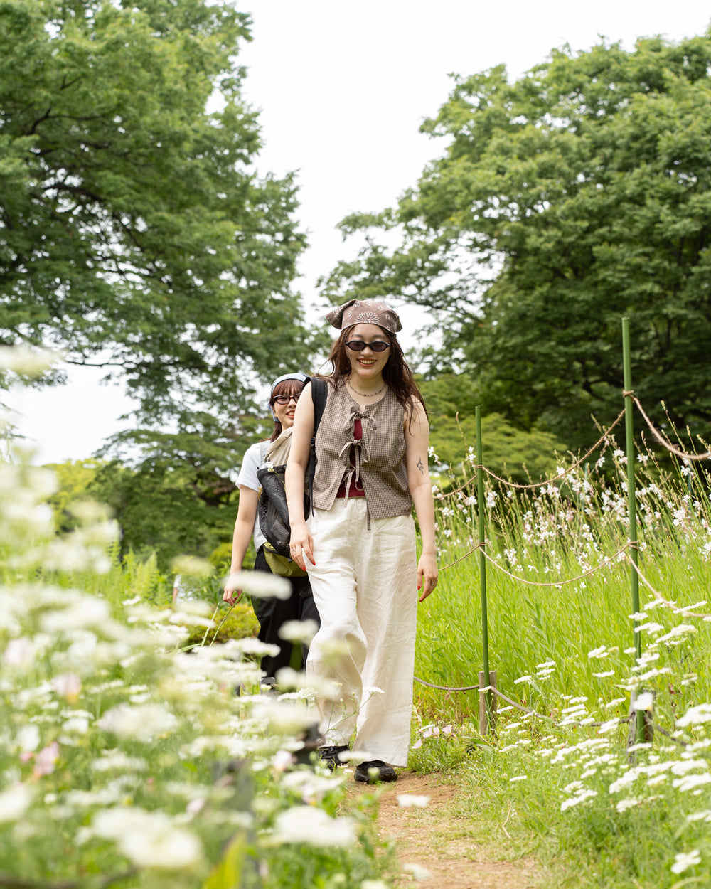 Americana × Friday  2way vest -Brown check