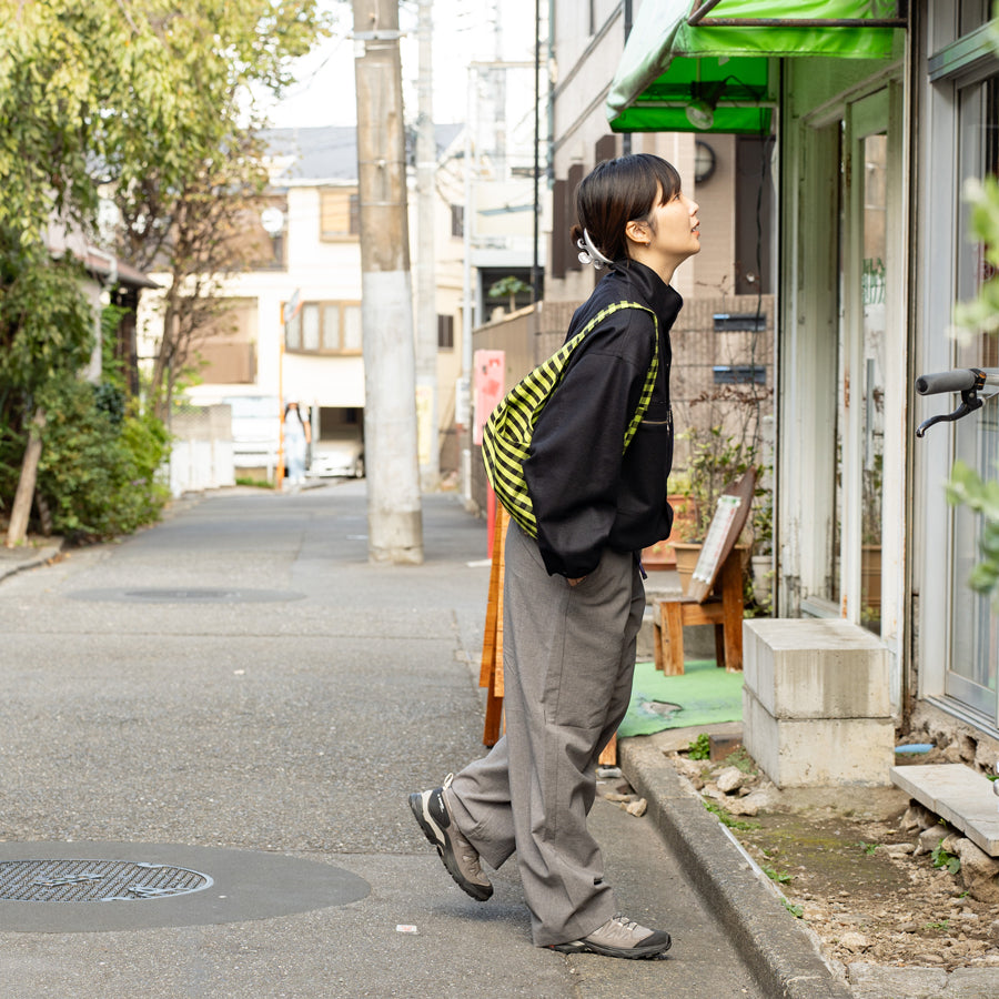 COA NYC  HOBO MINI BAG IN GINGHAM LIME BLACK