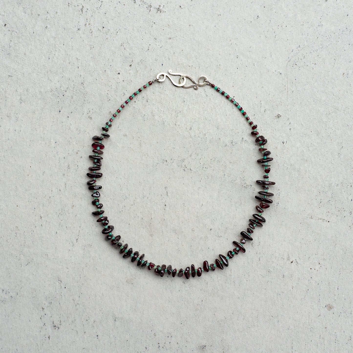 Melanie DeCourcey   Garnet with green agate