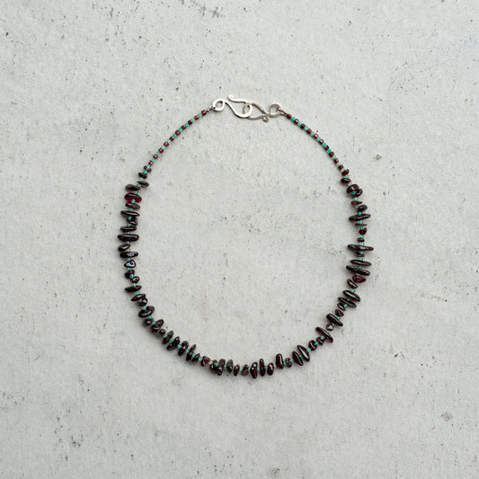 Melanie DeCourcey   Garnet with green agate