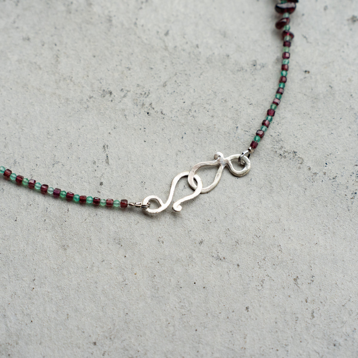 Melanie DeCourcey   Garnet with green agate