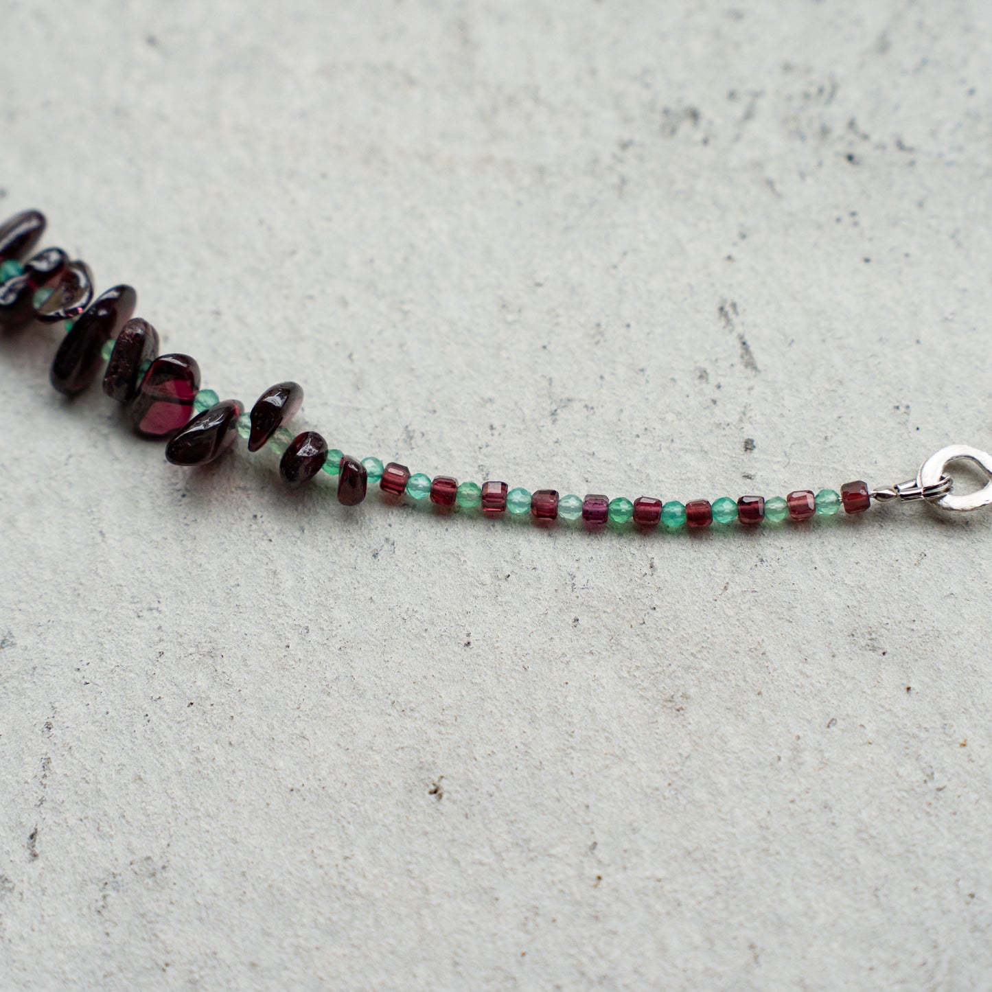 Melanie DeCourcey   Garnet with green agate