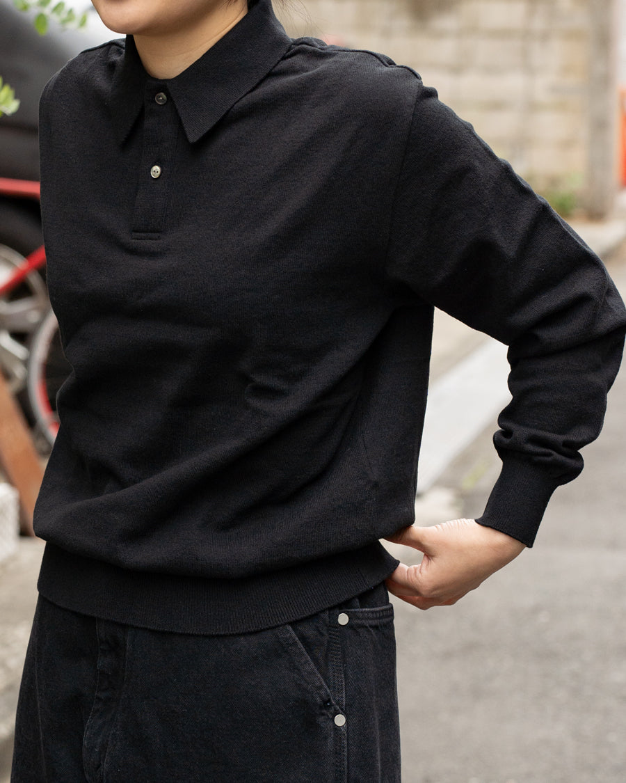 Yonetomi  LIGHT WAVE COTTON KNIT POLO